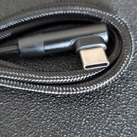 Câble de charge rapide USB Type C vers Type C tressé à angle droit 90 degrés en forme de L 60W 3A PD pour téléphone portable