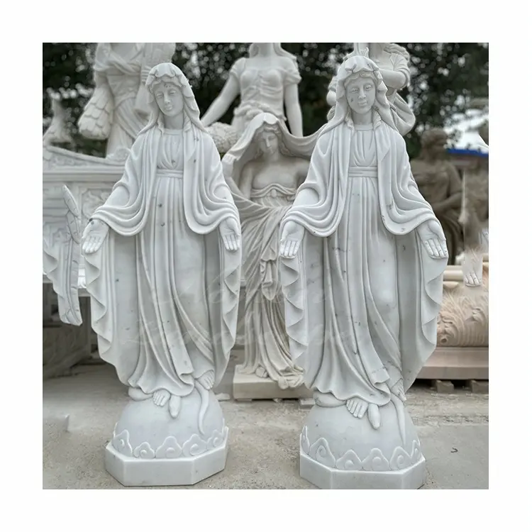 Fabrik Großhandel benutzer definierte Religion Naturstein Jungfrau Maria Marmor Statue Skulptur zum Verkauf