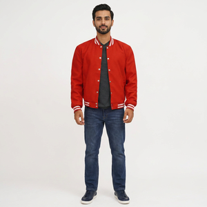 Veste universitaire pour homme de haute qualité, broderie chenille, style hip-hop personnalisé, streetwear en polaire, logo frontal, respirante pour l'hiver - Product Image 1