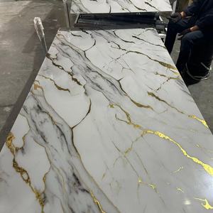 Hochglänzende, Kratzfeste, Feuchtigkeitsbeständige Marmor-Effekt UV-PVC-Wandpaneele zum Verkleben mit Langer Lebensdauer für Luxuriöse Innenverkleidung - Product Image 5