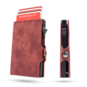 Hot Sale Slim Minimalist Smart <b>Wallet</b> for Mechanism RFID Blocking Push Button Business Card Holder Credit Card 4-6 Cards Money - Product Image 1