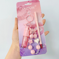 Gloss repulpant éclaircissant et hydratant au goût naturel de fruits pour le soin des lèvres, nouveau style, kit huile à lèvres et crayon à lèvres porte-clés