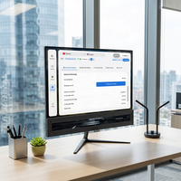 Monitor Intérprete Inteligente con IA 2026, Pantalla de Traducción Simultánea de Doble Cara de 27 Pulgadas con Micrófono de 4 Matrices para Reuniones Híbridas