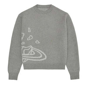 <span class=keywords><strong>Pull</strong></span> en tricot jacquard personnalisé pour homme, col rond, en coton, manches longues, pour l'hiver - Product Image 1