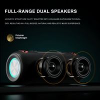 Enceinte portable complète avec poignée, éclairage RGB, lecteur audio et microphone intégré pour fêtes en intérieur et en extérieur