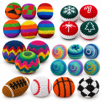 Hacky Sack de Noël personnalisé, fait main au crochet, motif flocon de neige et sapin, pour cadeaux de fêtes et jeux en plein air