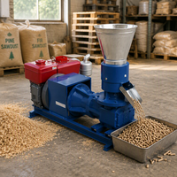 Machine à granulés de bois diesel TOPS conforme aux normes européennes EPA, 22 CV, 150 kg/h, moulin à granulés de biomasse à 3 rouleaux à matrice plate, bois dur et bois tendre
