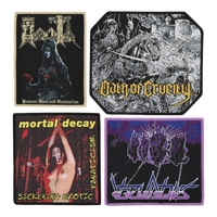 En gros, Patch brodé à coudre en métal noir avec logo Art Punk Rock Music, Emblème appliqué brodé à coudre pour groupe de musique
