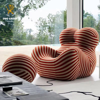 Fauteuils de salon de style italien, ergonomiques et compressibles, type « Mama's Hug », canapé paresseux avec ottoman rond