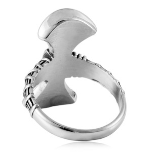 Yunnique – bague en acier inoxydable en forme de flocon de neige Viking pour hommes, bijoux de Style Punk géométrique, cadeau de couleur argent - Product Image 4