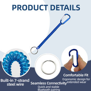 Cordon <span class=keywords><strong>de</strong></span> <span class=keywords><strong>pêche</strong></span> rétractable en fil <span class=keywords><strong>d</strong></span>'acier multicolore avec mousqueton et cordon anti-perte en PU pour pinces <span class=keywords><strong>de</strong></span> <span class=keywords><strong>pêche</strong></span> et accessoires <span class=keywords><strong>de</strong></span> <span class=keywords><strong>pêche</strong></span> - Product Image 2