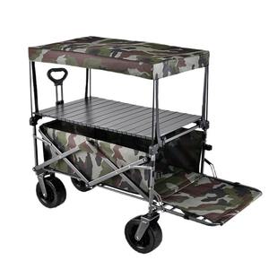 आउटडोर कैंपिंग उपयोगिता वैगन गार्डन बीच खरीदारी भंडारण उपकरण ढहने योग्य ऑफ-रोड 4-व्हील फोल्डेबल ट्रॉली कार्ट 600d - Product Image 1