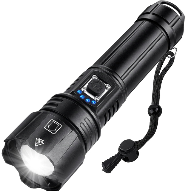 Flashlights LED High Lumens Rechargeable XHP70.2 Super Bright Battery Powered Tactical Emergency Torch Light for Camping Hiking