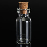 Mini bouteille de souhait en verre transparent avec Logo personnalisé, pot de rangement avec bouchon en liège, 5ml, 10ml, 15ml, 20ml, 25ml, vente en gros