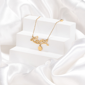 Collier Horoscope Hovanci, nouveau design, collier avec nom en or véritable, collier avec signe du zodiaque, bijoux en acier titane - Product Image 3