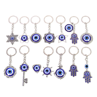 Porte-clés Amulette en Alliage de Zinc, Main de Hamsa, Yeux de Fatma, Yeux du Diable, Contre le Mauvais Œil, Breloques Émaillées Porte-bonheur, Pendentif Décoratif, Bijou Léger