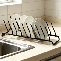 Égouttoir à vaisselle en fer pour comptoir de cuisine, support de rangement pour assiettes, organisateur de vaisselle, séchoir à assiettes peu encombrant