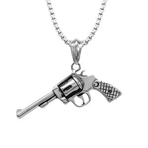 Hip Hop Punk Trend Revolver Waterproof 316 <b>Stainless</b> <b>Steel</b> Pvd Filled Gold Plated Fashion Jewelry Pendant <b>Necklaces</b> for <b>Men</b> Man - Product Image 3