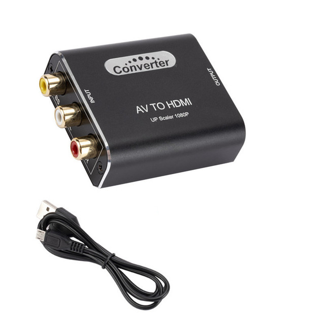 AV to HDMI Video Audio Converter Adapter with USB Cable Support PAL NTSC3.58 NTSC4.43 SECAM PAL/M PAL/N Standard TV Formats