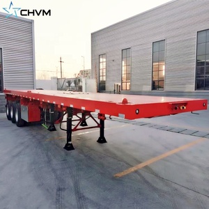 Nouvelle semi-<span class=keywords><strong>remorque</strong></span> CHVM à trois essieux en acier de 40 pieds certifiée CE, capacité de 40 tonnes, châssis de conteneur de 20 pieds, 40 pieds, 50 pieds, 53 pieds, remorques de camion - Product Image 2