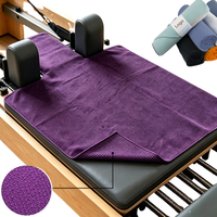 Serviettes de Pilates personnalisées avec logo, durables, faciles à nettoyer, pliables, tapis de gymnastique en microfibre antidérapants pour le Pilates Reformer