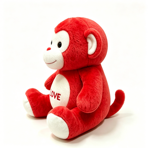Suave peluche rojo con temática de amor, mono rojo para abrazar, compañero estético para el dormitorio, muñeco de peluche decorativo. - Product Image 4