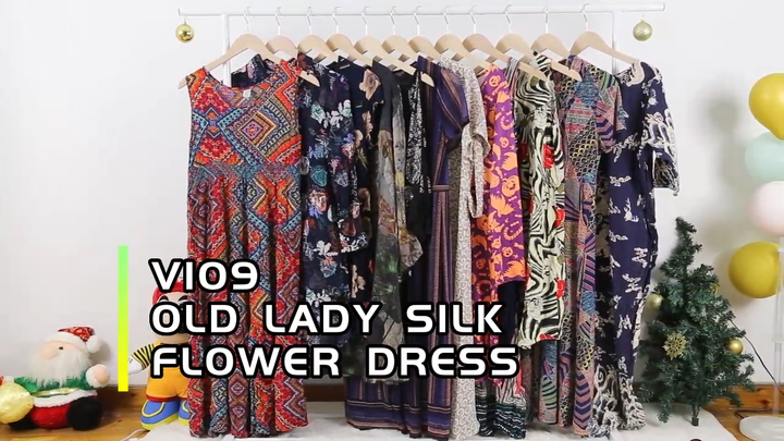 Old Lady Silk Flower Dress Bulk Items Wholesale Lots Dress Bulk Used  Clothes Ukay Ukay Bales Second Hand Clothes
