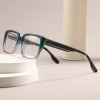Lunettes de vue MS 1073 pour femme, monture carrée géométrique en acétate dégradé, branches minimalistes, artisanat exquis, texture premium