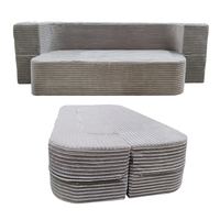 Sofá Cama Plegable de Dos Plazas con Reposabrazos, Estilo Japonés, Futón Multifuncional Reversible, con Espuma Viscoelástica para Dormitorio