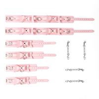 Nouveaux jouets BDSM rose avec nœud, menottes, attaches de jambe, dispositifs de retenue, attaches de cheville, produits de jeu pour adultes