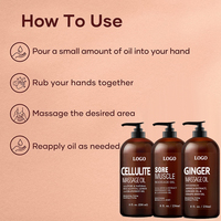 Huile de massage pour le corps à la lavande et au gingembre, huile essentielle biologique pure naturelle pour la relaxation de la peau et la cellulite, soulagement des douleurs musculaires (Nouveau)