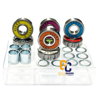 GCHI Roulements de skateboard de haute qualité 608 + 4 entretoises + 8 rondelles Hardwares Kits de boîte en plastique
