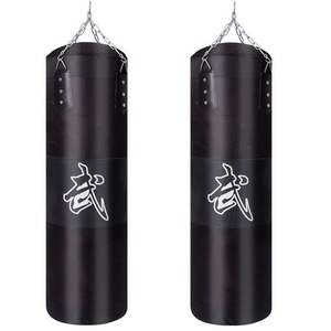 QUTENG <span class=keywords><strong>Sac</strong></span> <span class=keywords><strong>de</strong></span> <span class=keywords><strong>frappe</strong></span> sur pied robuste <span class=keywords><strong>de</strong></span> 100 cm pour enfants et adultes, en tissu Oxford et cuir PU, rotation à 360°, fermeture élastique murale - Product Image 1