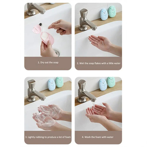 Wholesale Wholesale Portable Disposable Cleaning <b>Soap</b> <b>Paper</b> 50Pcs Travel New Cartoon Cute - Product Image 3