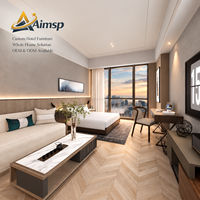 Ensemble de meubles de chambre personnalisés pour suite d'hôtel, aménagement complet de la chambre avec lit, armoire, bureau, canapé pour hôtel commercial