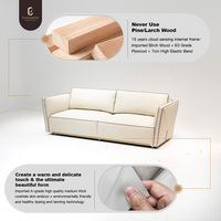 Canapé modulaire design italien de luxe Unique et confortable en velours de haute qualité en cuir véritable beige Canapé sectionnel pour villa et maison