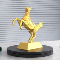Statue de cheval en métal poli plaqué or sur mesure, figurine de cheval sautant, ornement 3D, trophée