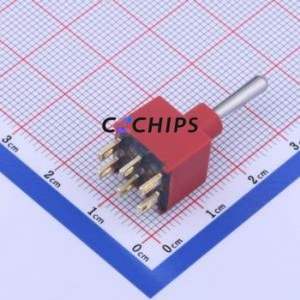 1AD3T1B4M1QES Toggle Switch Through hole Component (THT) Switch Double Pole Double Throw 300000 Cylindrical Knob Solder Tab - Product Image 2