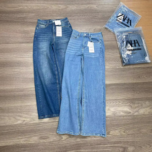 Jeans Cargo de Pierna Recta de Alta Calidad para Mujer, Corte Holgado, Casual, Denim, Estilo Retro, Lavado, Largo Completo, Venta al por Mayor Directa de Fábrica - Product Image 2