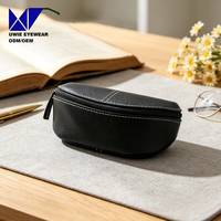 Étui à lunettes personnalisé en cuir PU, pochette à fermeture éclair haut de gamme pour lunettes, boîte de rangement pour lunettes de soleil, personnalisation du logo par l'usine