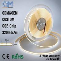 Bande LED COB 24V RA90 en gros, 3000K 4000K 6000K, ruban linéaire sans soudure pour éclairage intérieur de salon, plafond et armoire - Direct Usine