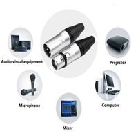 Connecteur XLR mâle 3 broches, prise Cannon, câble audio pour microphone, fiche à filetage interne, contact pour mixeur, scène, studio