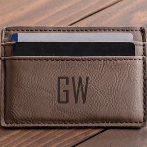 Tarjetero de Cuero PU de Alta Calidad al por Mayor, Tarjetero de Cuero Sintético Personalizable con Logotipo, Grabable con Láser, con Clip para Billetes - Product Image 5