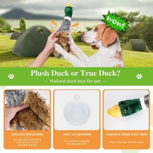 Sıcak satış ördek şekli Squeaky köpek oyuncak yavru yeşilbaş ördek orta küçük köpekler için dolması köpek oyuncaklar - Product Image 4