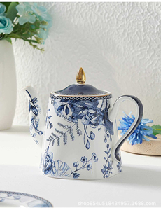 Blue-and-White Flower Vintage French Eco-Friendly Ceramic <b>Tea</b> Cups Porcelain <b>Bone</b> <b>China</b> Cup Saucer <b>Set</b> European Wedding Coffee - Product Image 4