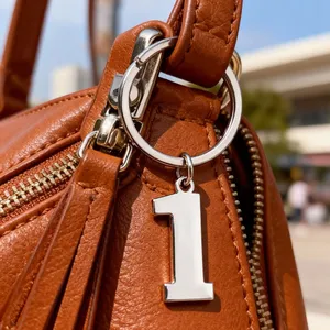 Nouveau porte-clés numérique de 0 à 9, pendentif pour sac à dos, simple, en acier inoxydable, <span class=keywords><strong>avec</strong></span> boucle, chaînes, pour clés de <span class=keywords><strong>voiture</strong></span> et moto, cadeau - Product Image 4