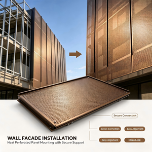 Panel de Revestimiento de Fachada de Pared Metálica Perforada, Lámina de Revestimiento para Edificios Modernos - Product Image 1