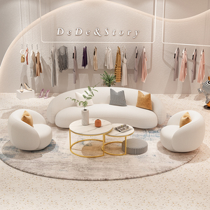 בד יוקרה קטיפה מלבנית סלון ספה סלון ענן מודרני מודולרי לבן חצי עיגול ספה - Product Image 6