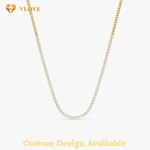Collier tennis <span class=keywords><strong>en</strong></span> diamant de laboratoire 10 carats 2 mm, Collier tennis <span class=keywords><strong>en</strong></span> <span class=keywords><strong>platine</strong></span> 2 mm, Collier tennis pour homme - Product Image 1