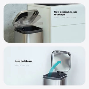 2025 Venta caliente <span class=keywords><strong>50</strong></span> <span class=keywords><strong>litros</strong></span> de acero inoxidable Rectangular cocina <span class=keywords><strong>cubo</strong></span> de <span class=keywords><strong>basura</strong></span> función de cierre diario <span class=keywords><strong>Pedal</strong></span> de pie más vendidos cubos de <span class=keywords><strong>basura</strong></span> - Product Image 3